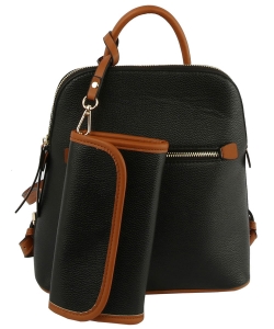 Fashion 2-in-1 Backpack LQF050 BLACK